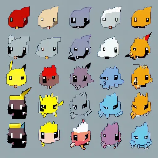 1300 Pokemon Pixel Sprites