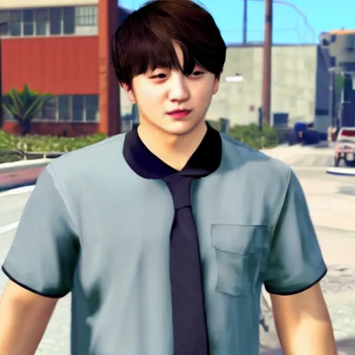 Prompt: Jung Kook in GTA V