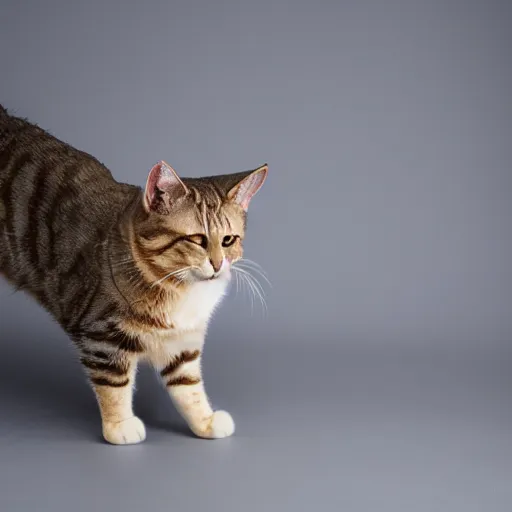 Prompt: extremely too long cat, photo, centered, three point lighting, detailed, 4k