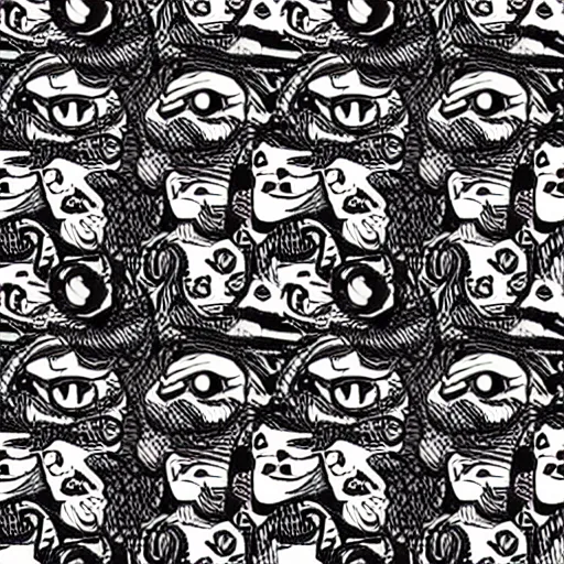 Image similar to eyes and ears seamless pattern by junji ito