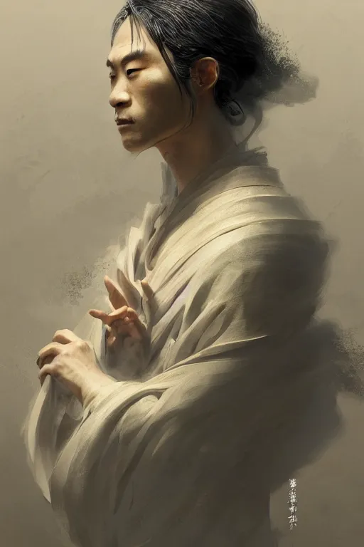 Image similar to Japanese god, portrait, powerfull, intricate, elegant, volumetric lighting, scenery, digital painting, highly detailed, artstation, sharp focus, illustration, concept art, ruan jia, steve mccurry