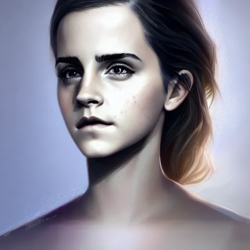 Prompt: Emma Watson by Charlie Bowater, digital fantasy portrait