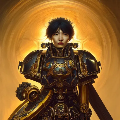 Image similar to takuya kirimoto of dawn fall warhammer 4 0 k emperor, gold, portrait, intricate, elegant, highly detailed, digital painting, artstation, concept art, wallpaper, smooth, sharp focus, illustration, art by h. r. giger and artgerm and greg rutkowski and alphonse mucha