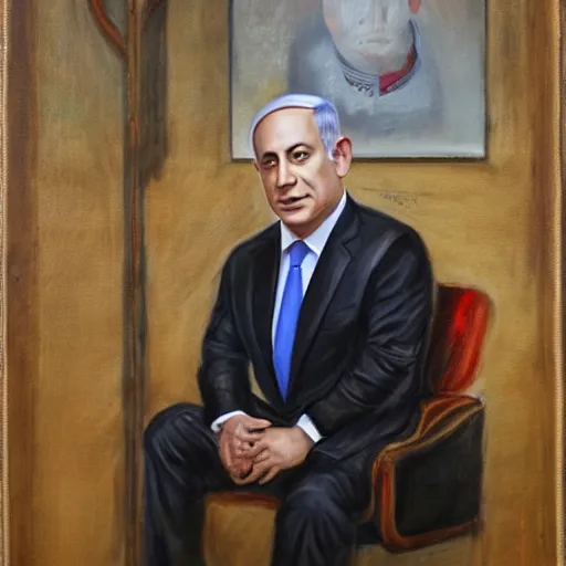 Prompt: a portrait of benjamin netanyahu by hillier dan