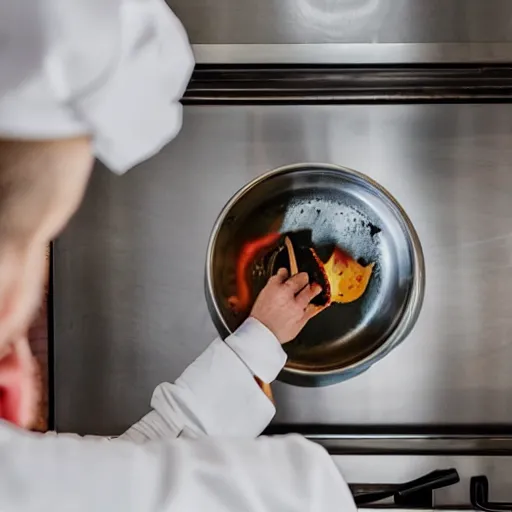 Image similar to photo of a chef cooking a unicorn inside a metal pot on a stove