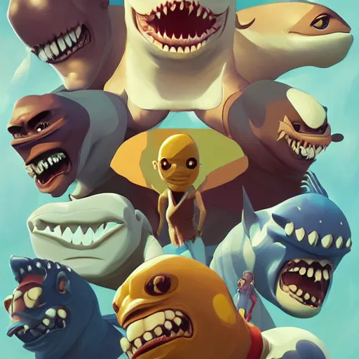 Image similar to face icon stylized minimalist street sharks, loftis, cory behance hd by jesper ejsing, by rhads, makoto shinkai and lois van baarle, ilya kuvshinov, rossdraws global illumination