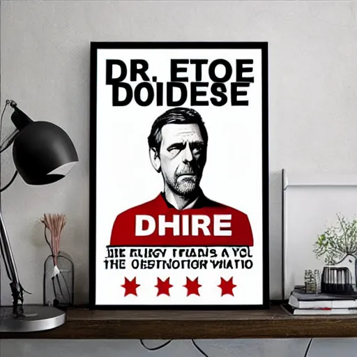 Prompt: dr. house dictator propaganda poster