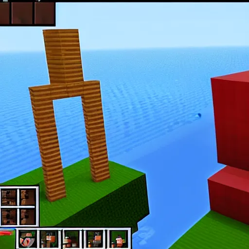 Image similar to screenshot of donald trump in minecraft