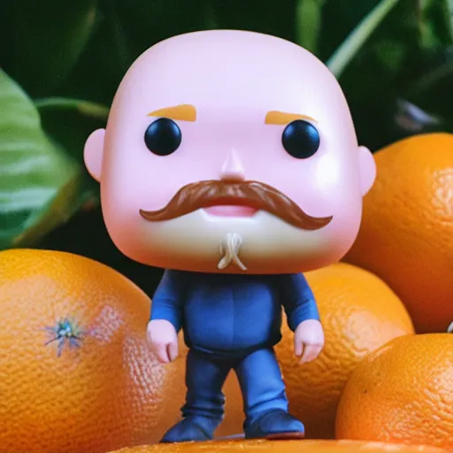 Prompt: funko pop bald man with an orange beard