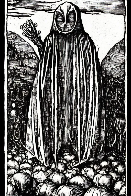 Prompt: the flatwoods monster of the apocalypse, pen and ink illustration / renaissance woodcut by albrecht durer 1 4 9 6, 1 2 0 0 dpi scan, ultrasharp detail, hq scan, intricate details, stylized border