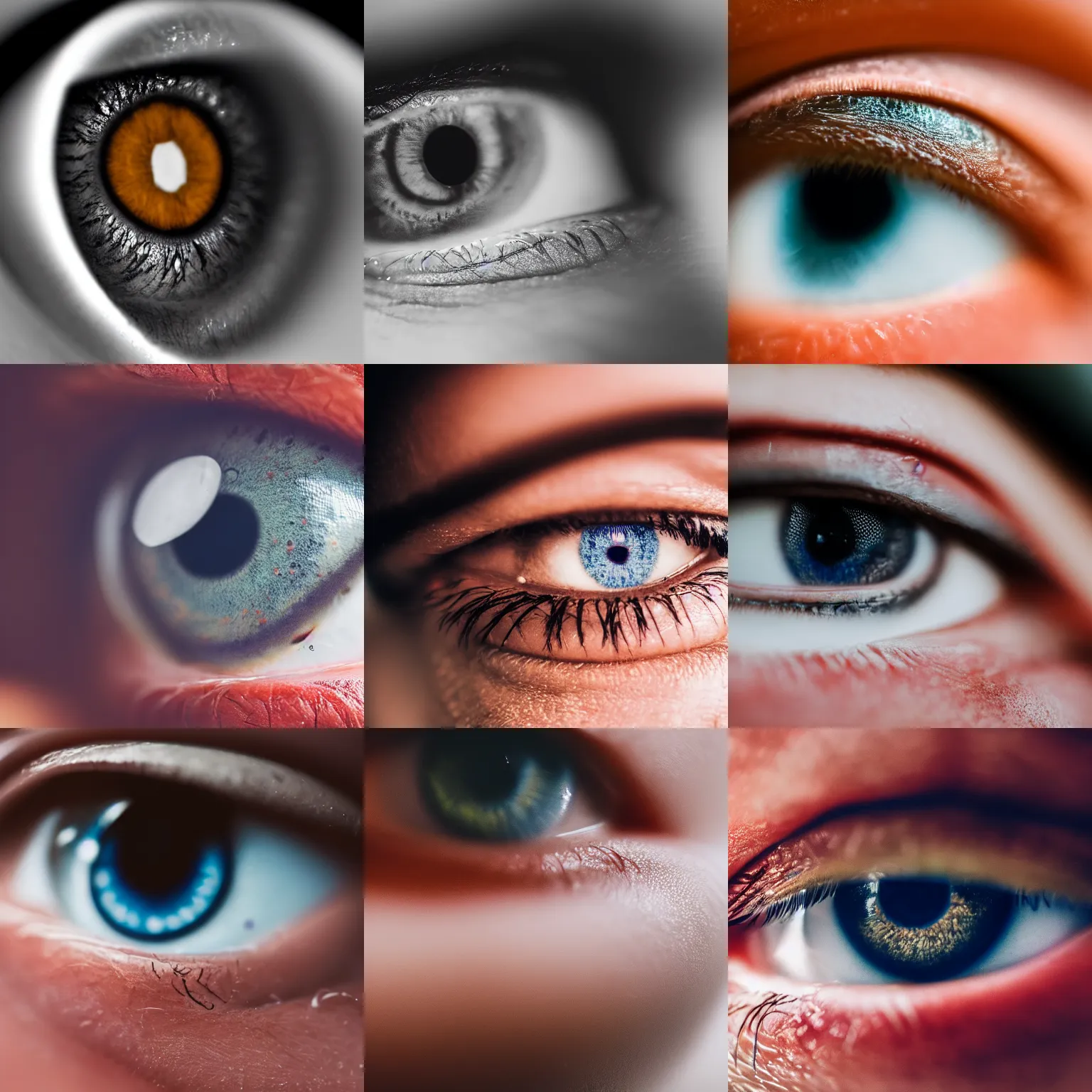 Prompt: close-up photo of a person's eye, 4k, macro lens, soft lighting