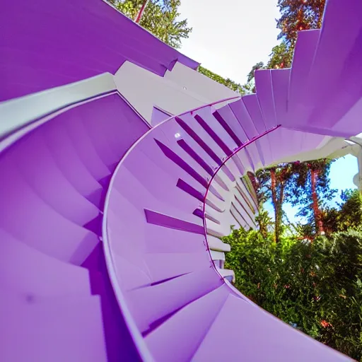 Image similar to pov your falling down an infinite purple staircase