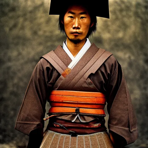 Image similar to portrait of a samurai, photograph by steve mccurry