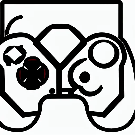 Image similar to logo for a gaming company, gamepad, clean, white background, icon