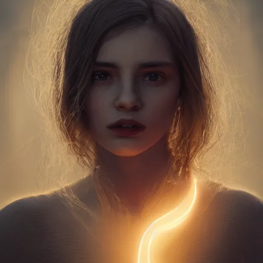 Image similar to portrait art of female angel, art by alessio albi 8 k ultra realistic, angel wings, lens flare, atmosphere, glow, detailed, intricate, full of colour, led lighting, trending on artstation, 4 k, hyperrealistic, focused, extreme details, unreal engine 5, masterpiece