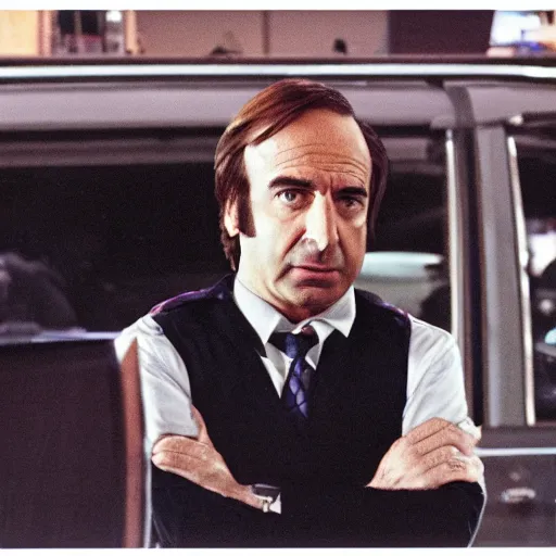 Image similar to still of saul goodman in a martin scorsese movie, 8 0 mm film