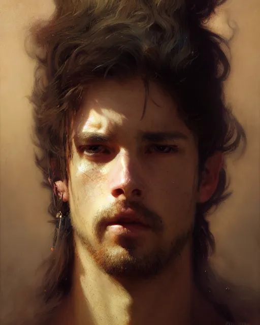 Image similar to a half body portrait of geek, high detail, cleary see face, by gaston bussiere, bussiere rutkowski andreas rocha, bayard wu, greg rutkowski, odd nerdrum, maxim verehin, dan dos santos, masterpiece, sharp focus, cinematic lightning