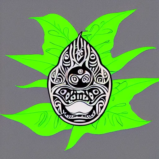 Image similar to tattoo sketch of a cat with one eye, monstera deliciosa, a draft, organic ornament, maori, vector