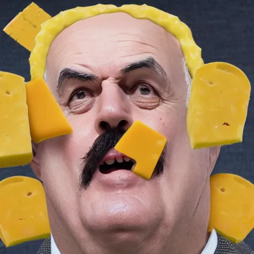 Image similar to cheese john cleese made out of cheese as a cheese