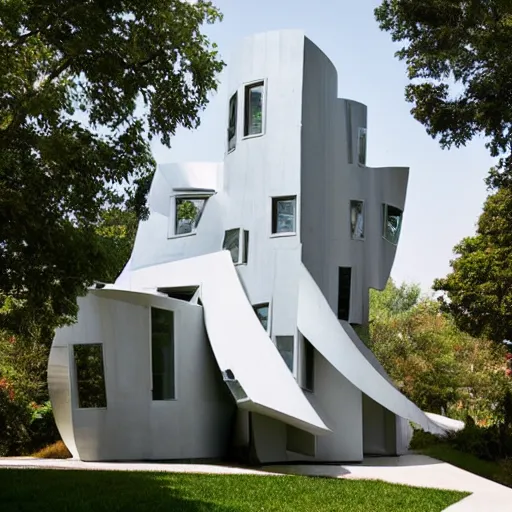 Image similar to house designed by frank gehry,