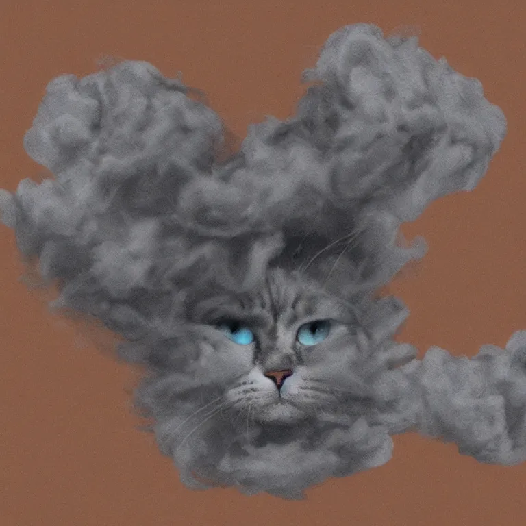 Image similar to smoke in shape of cat, concept art, artworks art