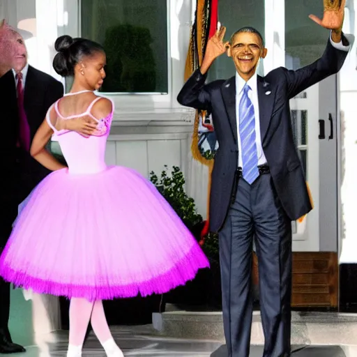 Image similar to obama in a ballerina dress
