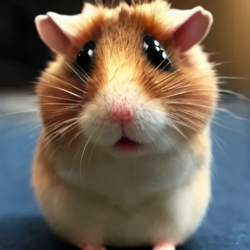 Image similar to an extremely cute pixar hamster,