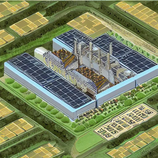 Prompt: schematic of a 100 floor nuclear bunker, with food production, energy production and storage, and highly detailed logistics