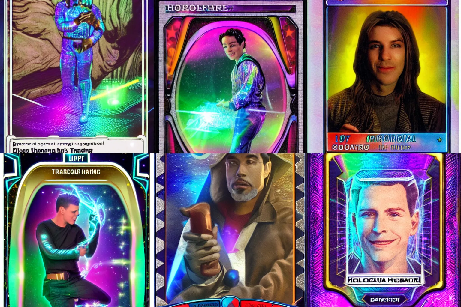 Prompt: holographic trading card