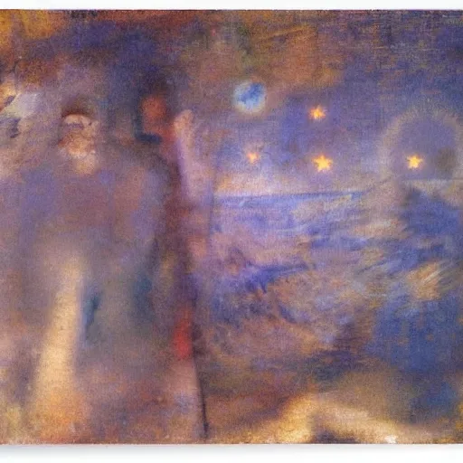 Prompt: Liminal space in outer space by Edgar Degas