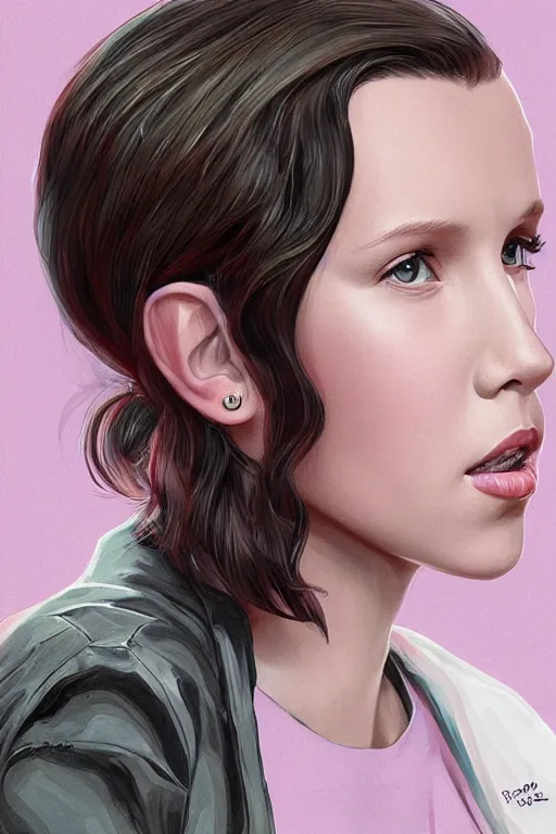 Image similar to Portrait of Millie Bobby Brown by RossDraws