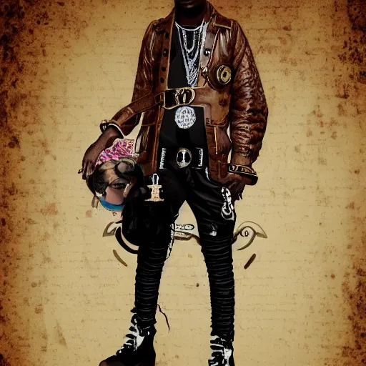 Image similar to playboi carti in steampunk style digital art 4 k the detailed super realistic