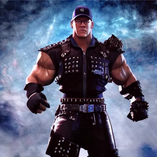 Prompt: John Cena as final fantasy Viii main character, high quality CG, game 3d cutscene FMV