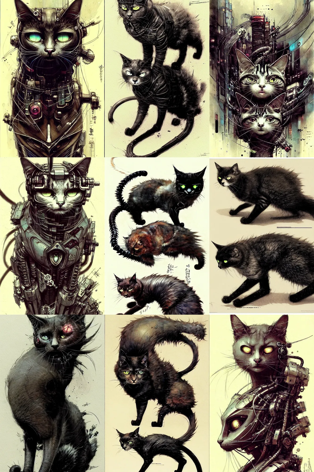 Prompt: ( ( ( ( ( cyberpunk cat internal structure cover art. cat internal structure reference sheet. ) ) ) ) ) by jean - baptiste monge!!!!!!!!!!!!!!!!!!!!!!!!!!!