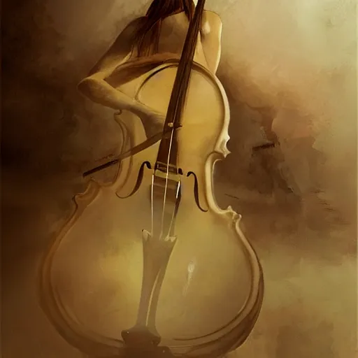 Image similar to body as a cello by greg rutkowski