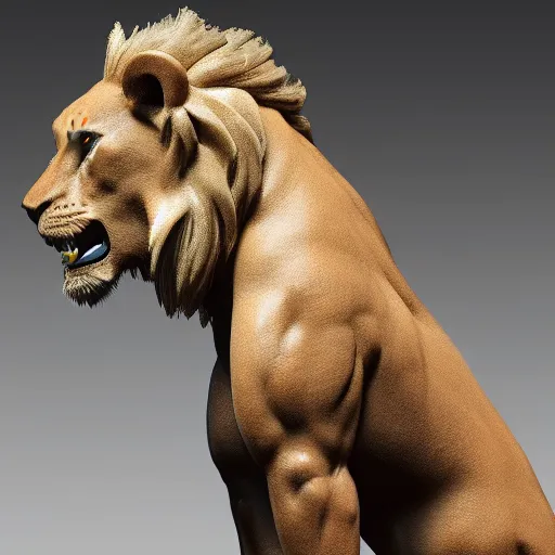 Image similar to a figma lion, side view, full body, 4 k, highly detailed, subject centered, uncropped, studio photography, artstation trending