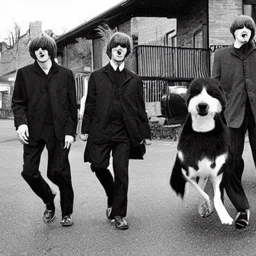 Image similar to dogs that look like the beatles