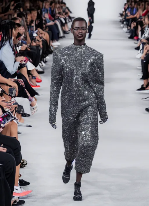 Image similar to hyperrealistic and heavy detailed Balenciaga runway show of marvel avengers , Leica SL2 50mm, vivid color, high quality, high textured, real life