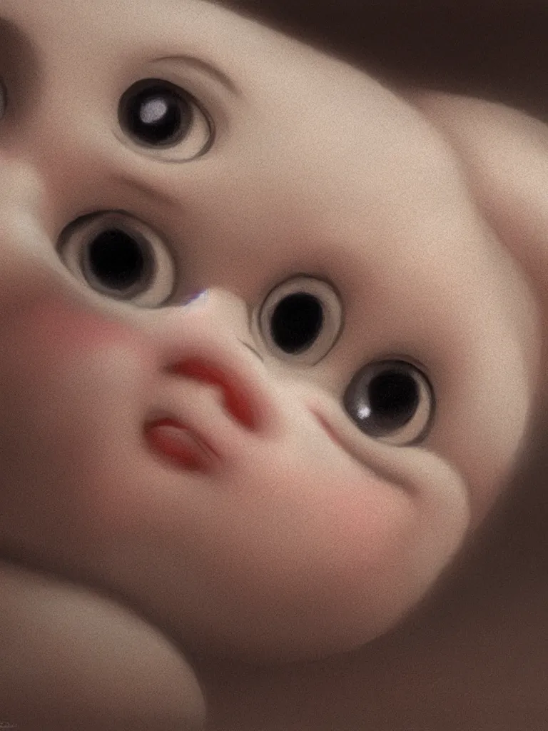 Image similar to baby close up by Disney Concept Artists, blunt borders, rule of thirds