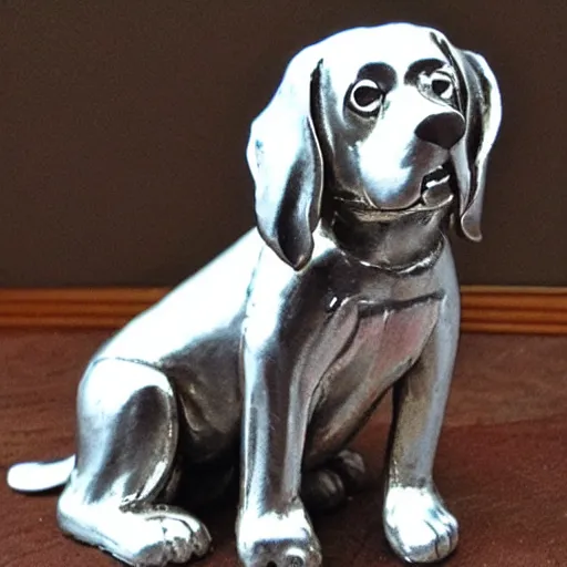 Image similar to silver beagle statue