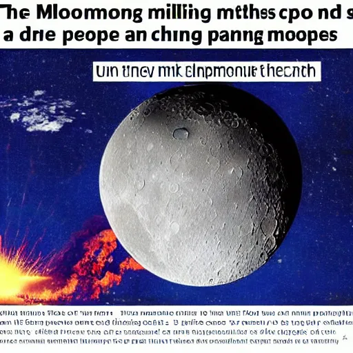 Prompt: The moon exploding into millions of pieces and destroying the Earth while people pray for a quick and painless death