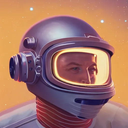 Prompt: retrofuturistic portrait of a man with in astronaut helmet, smooth transparent visor, reflective gradient, detailed space nebula graphics in background, close up, quint buchholz, wlop, dan mumford, artgerm, liam brazier, peter mohrbacher, raw, featured on artstation, octane render, cinematic, elegant, intricate, 8 k