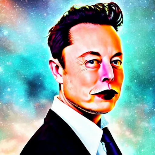 Prompt: elon musk as sailor moon in the style of salvador dali