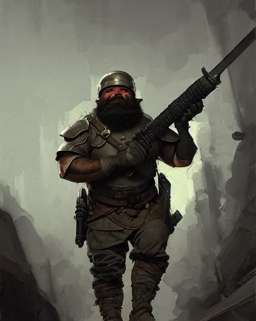 Image similar to a dwarf swat soldier | | realistic shaded, fine details, realistic shaded lighting poster by greg rutkowski, magali villeneuve, artgerm, jeremy lipkin and michael garmash and rob rey