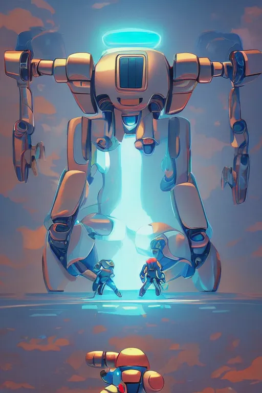 Image similar to metabots medabots medarotto medarot robot minimalist comics, behance hd by jesper ejsing, by rhads, makoto shinkai and lois van baarle, ilya kuvshinov, rossdraws global illumination ray tracing hdr radiating a glowing aura