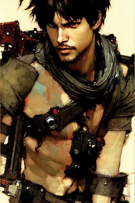 Image similar to attractive male, painting by john william waterhouse, yoji shinkawa