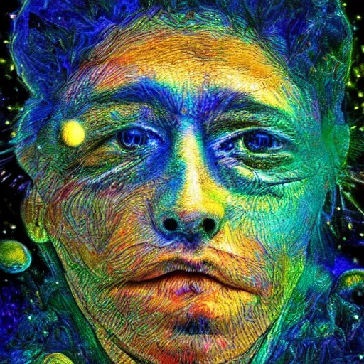 Image similar to The Dreamer that dreams the world, deepdream