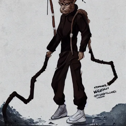 Image similar to !dream Sun Wukong wearing techwear