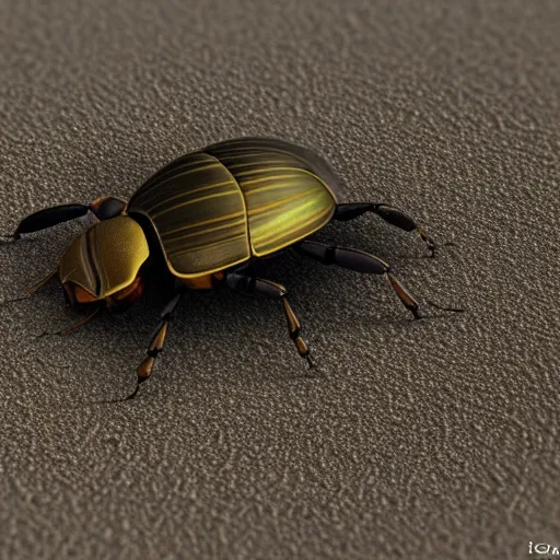 Prompt: a detailed hyper realistic scarab beetle on sand rendering with eyes and thorax macro lens, insect photography, pyramid or egyptian architecture backgroundtrending on artstation, octane render bloom v8 cinema 4d depth of field filmic 8k