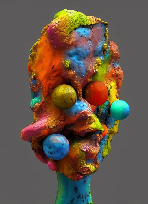 Image similar to 3D abstract resin miniature sculpture by Salvador Dali, psychedelic, abstractionism, realistic, 8K, Hyperrealism, Subsurface scattering, raytracing, Octane Render, Zbrush, simple background